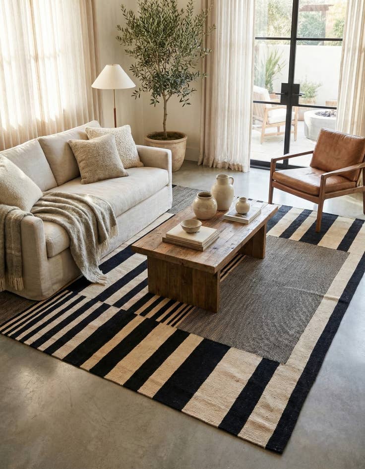 Detail image of 6' x 7' 7  Hand Woven Kilim Modern Wool Rug