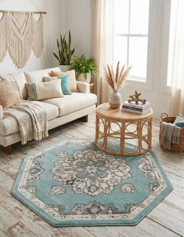 Aqua Parker Octagon Rug