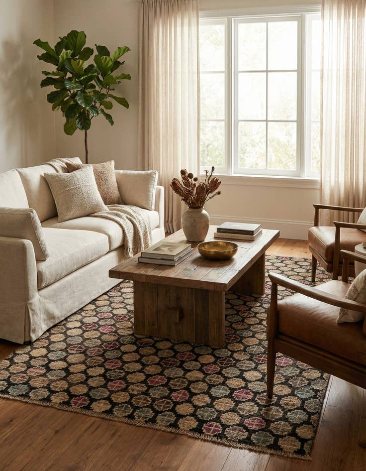 Detail image of 5' x 8'  Hand Knotted Darya Wool Rug