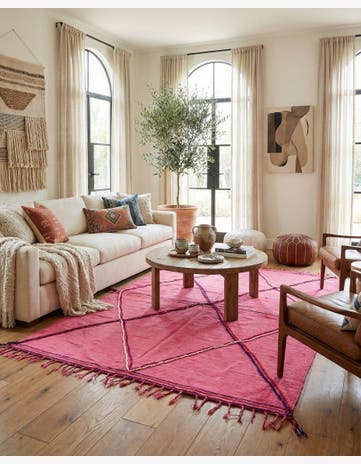 6' 7 x 9' 10 Hand Knotted Moroccan Wool Rug