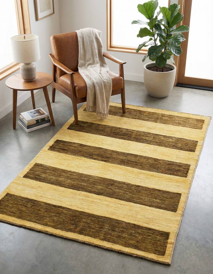 Detail image of 3' 3 x 4' 7  Hand Knotted Modern Ziegler Oriental Rug