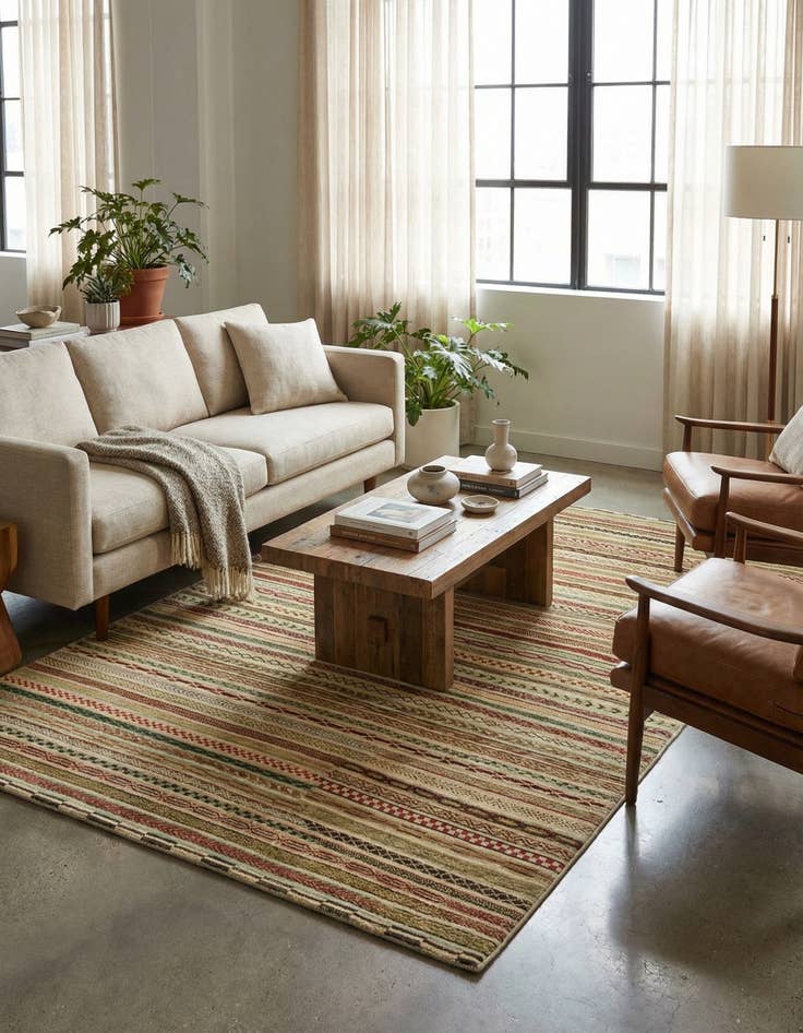 Detail image of 5' 1 x 7' 8  Hand Knotted Modern Ziegler Oriental Rug