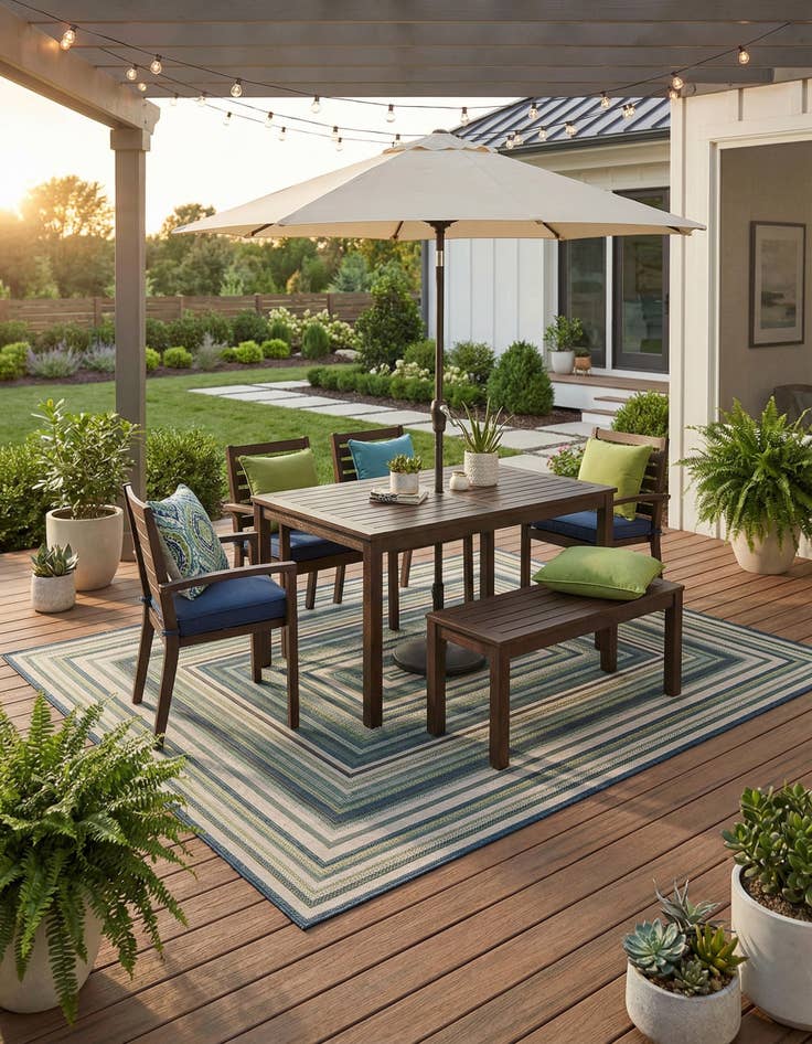 Detail image of 7' 10 x 10'  Washable Baja Indoor / Outdoor Rug