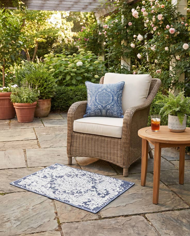 Detail image of 2' x 3' 1 Easy-Clean Traditional Indoor / Outdoor Rug