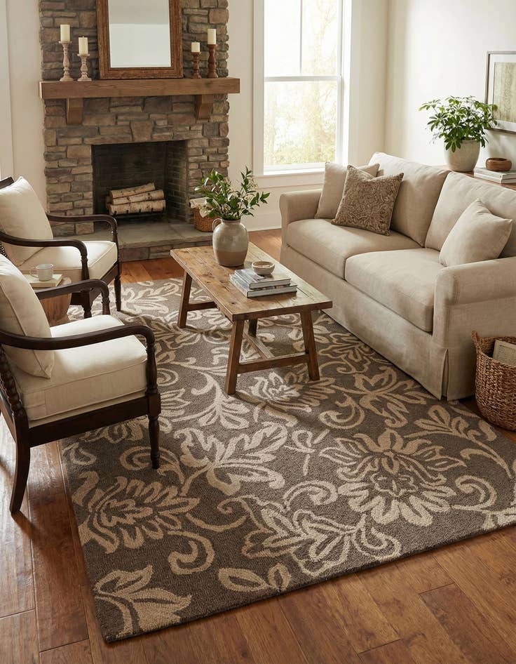 Detail image of 5' 1 x 8' Agra Wool Rug