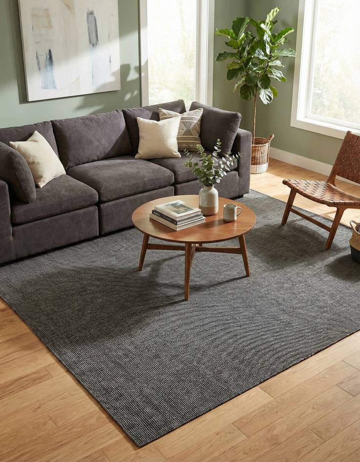 Detail image of 10' x 10'  Washable Solid Indoor / Outdoor Square Rug