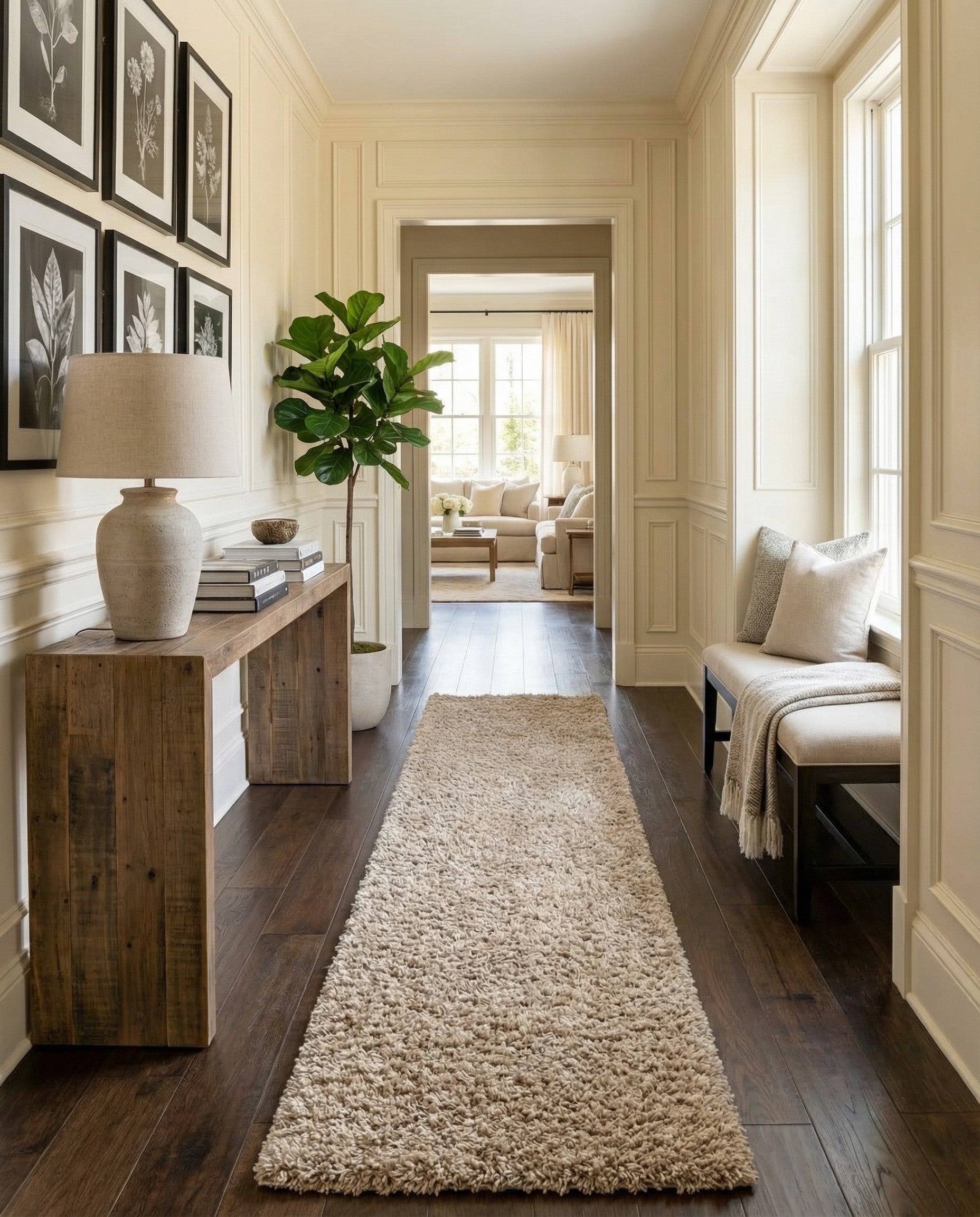  2' 7 x 19' 8 Solid Shag Runner Rug