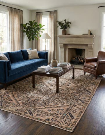 4' 9 x 9' 5 Hand Knotted Ultra Vintage Persian Wool Rug