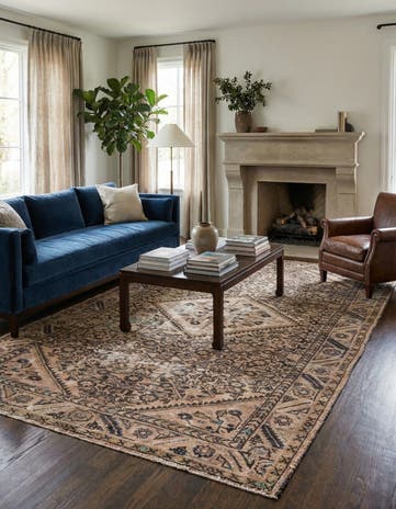 4' 9 x 9' 5 Hand Knotted Ultra Vintage Persian Wool Rug