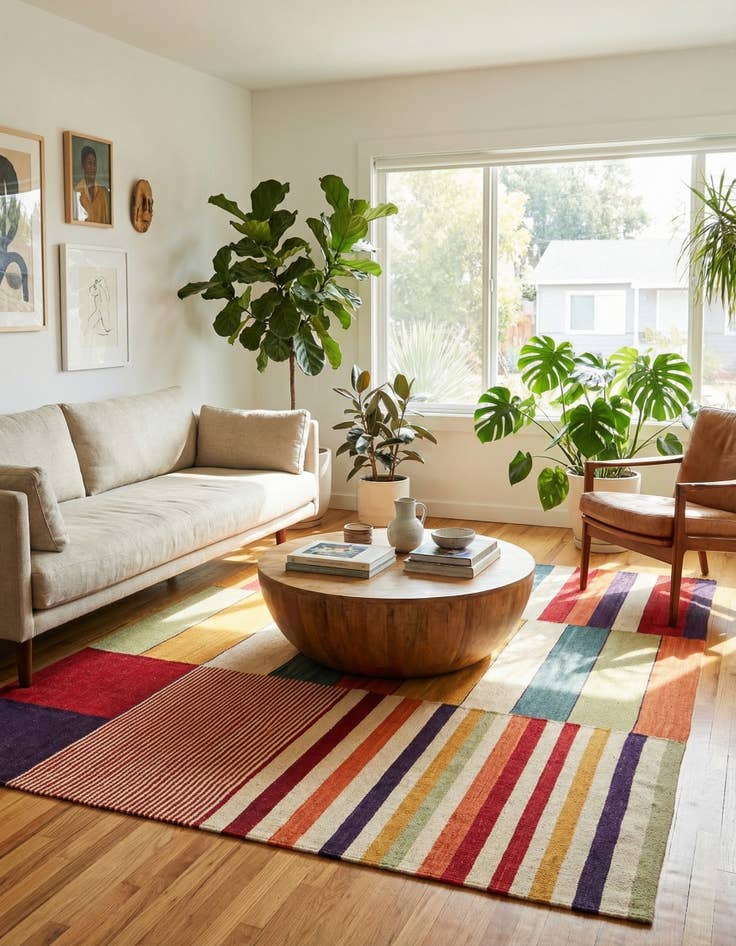 Detail image of  6' x 7' 9  Hand Woven Kilim Modern Wool Rug