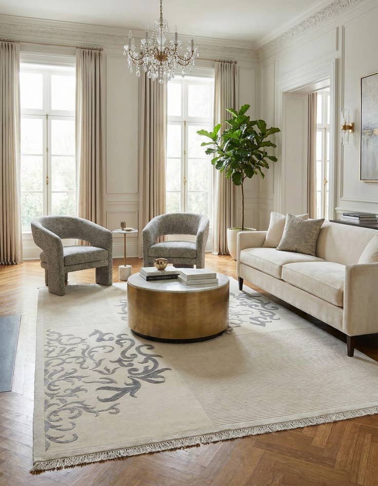 Detail image of  5' 7 x 7' 10  Hand Knotted Darya Wool Rug