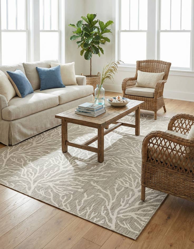 Detail image of  9' x 12'  Washable Coastal Indoor / Outdoor Rug