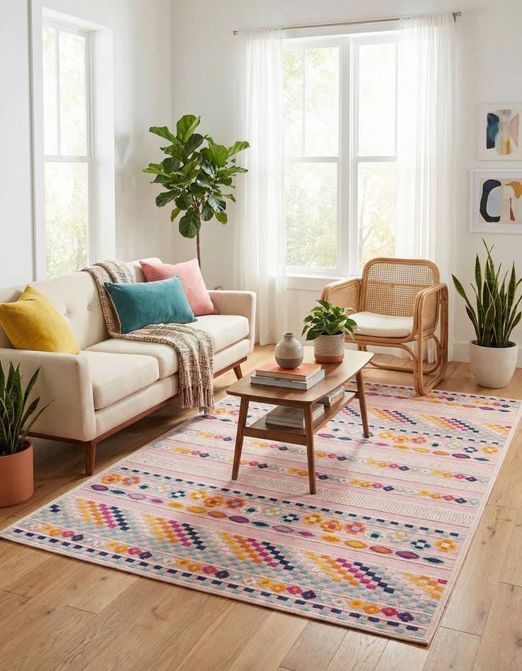 Detail image of 5' x 8'  Washable  Indoor / Outdoor Rug