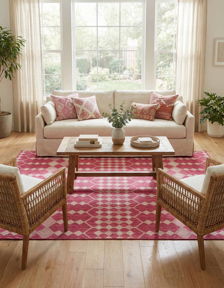 Detail image of 7' 10 x 11'  Washable Trellis Indoor / Outdoor Rug