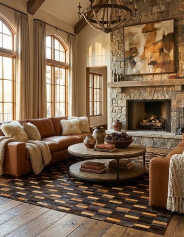 8' 1 x 9' 11 Cowhide - Patchwork Rug