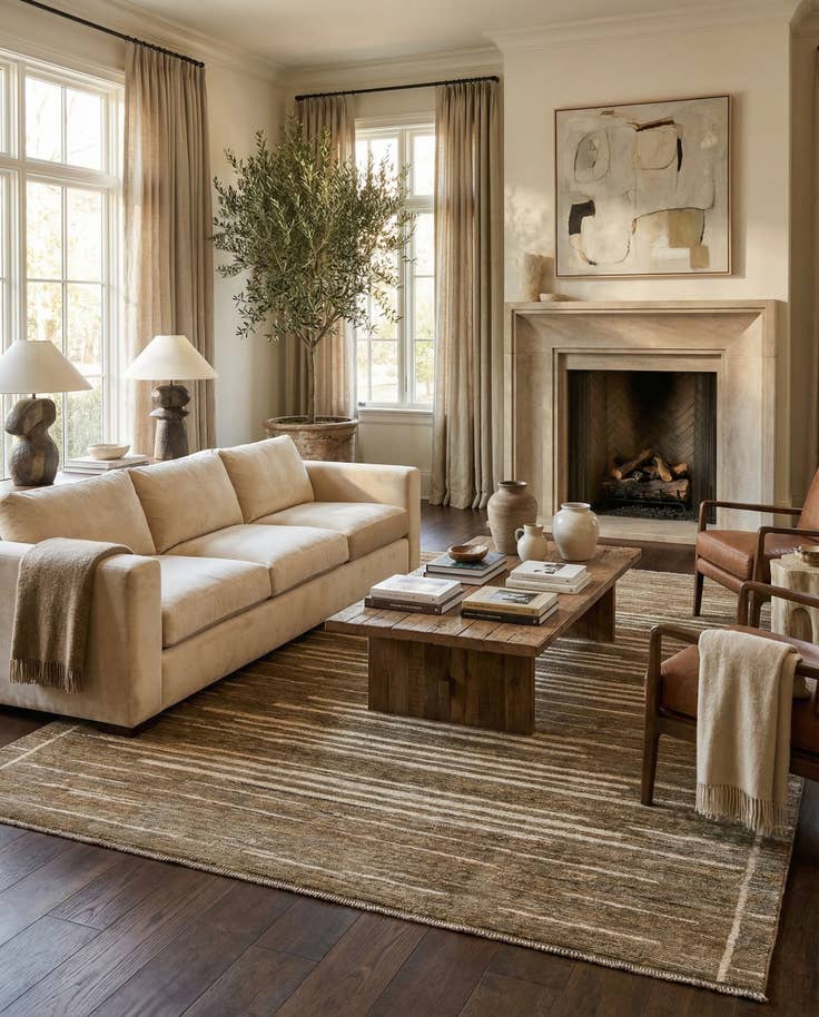 Detail image of 8' 1 x 9' 9 Hand Knotted Darya Wool Rug