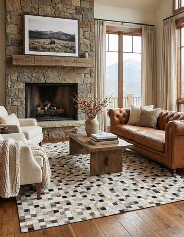 5' 1 x 8' Cowhide Stocks Rug