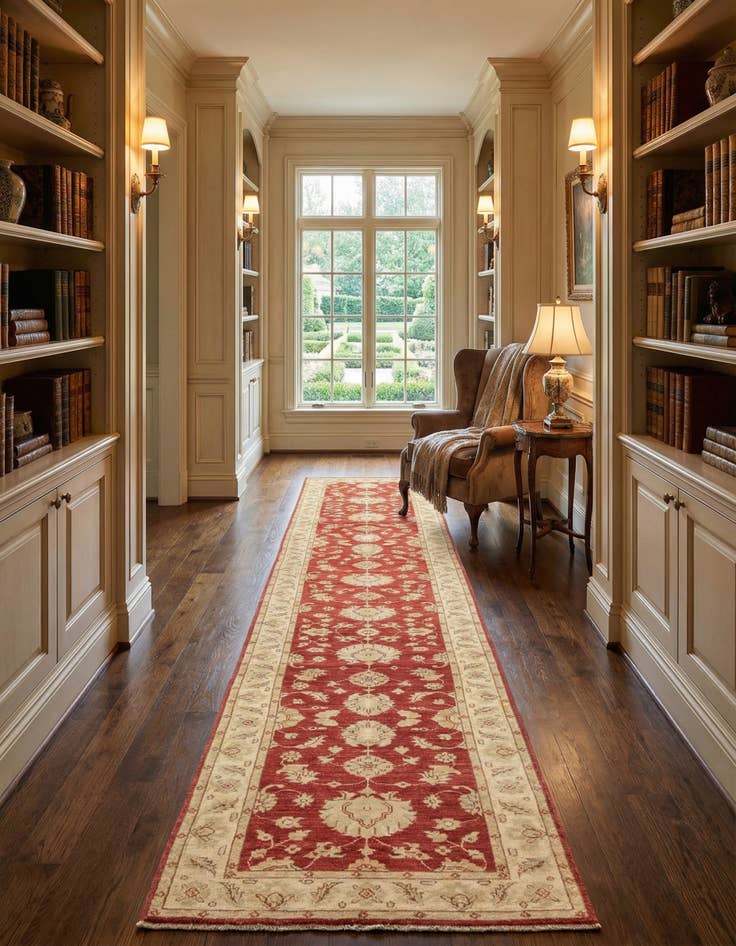 Detail image of 3' x 16' 7  Hand Knotted Peshawar Ziegler Runner Rug