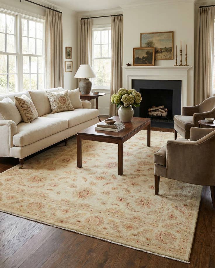 Detail image of 5' 6 x 7' 8 Hand Knotted Peshawar Ziegler Rug