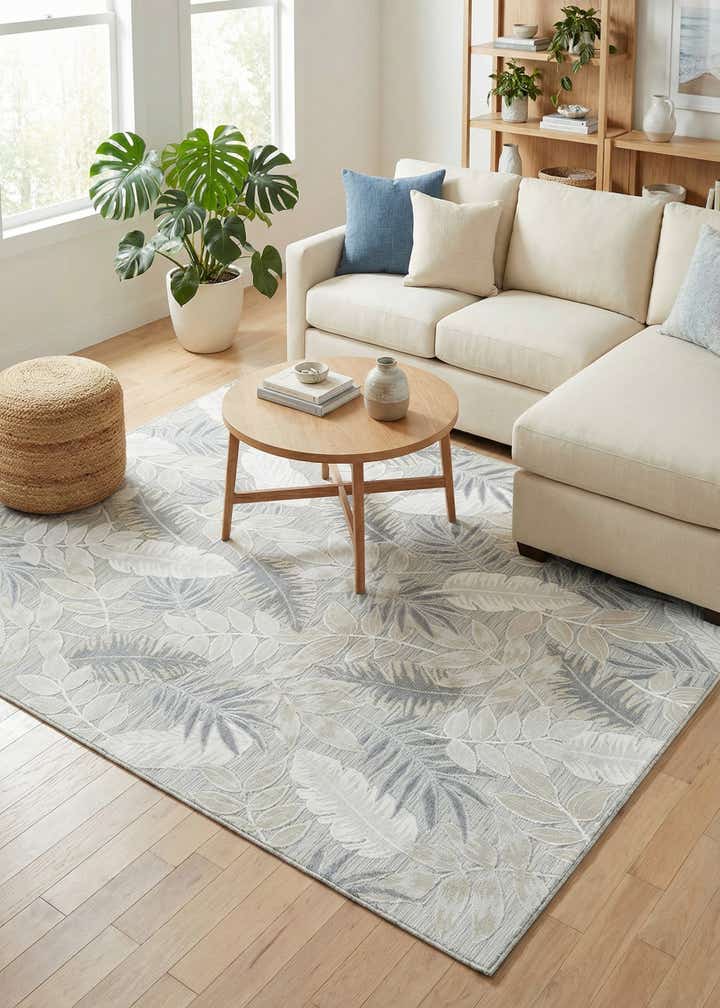 8' 2 x 10' Easy-Clean Botanical Indoor / Outdoor Rug