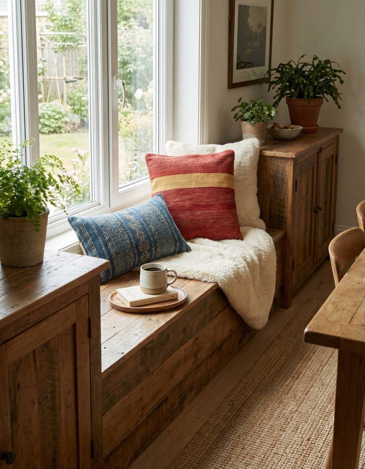 Detail image of 1' 5 x 1' 6  Hand Woven Pillow Wool Square Rug