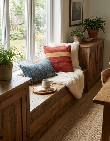 1' 5 x 1' 6 Hand Woven Pillow Wool Square Rug