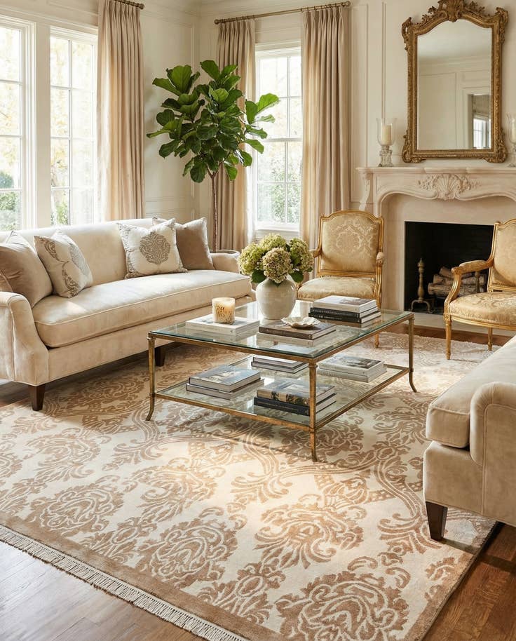 Detail image of 6' 9 x 9' 11 Hand Knotted Darya Wool Rug