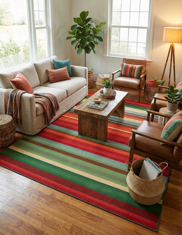 Detail image of  7' 10 x 11'  Washable Modern Indoor / Outdoor Rug