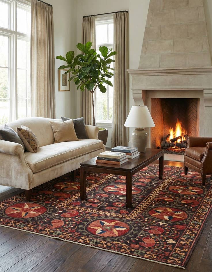 Detail image of 8' 1 x 9' 9  Hand Knotted Ariana Ziegler Rug