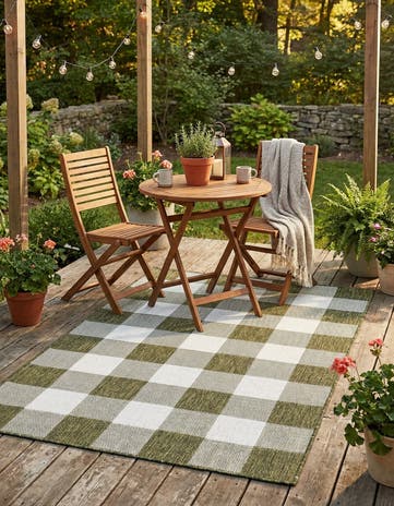 4' x 6' Easy-Clean Checkered Indoor / Outdoor Rug