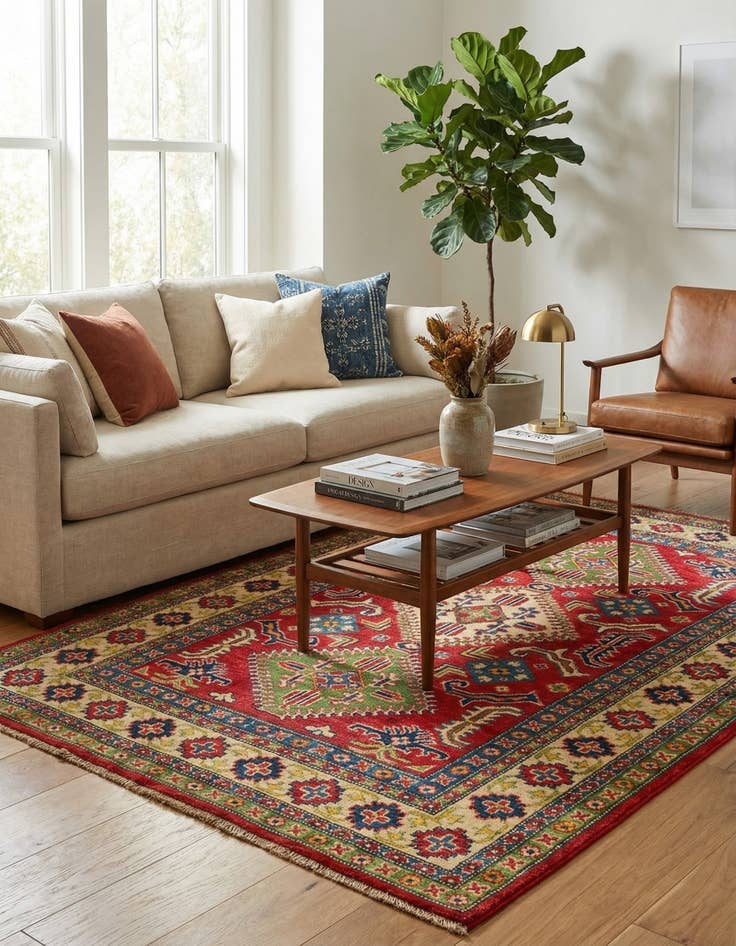 Detail image of  4' 1 x 6' 1  Hand Knotted Kazak Rug