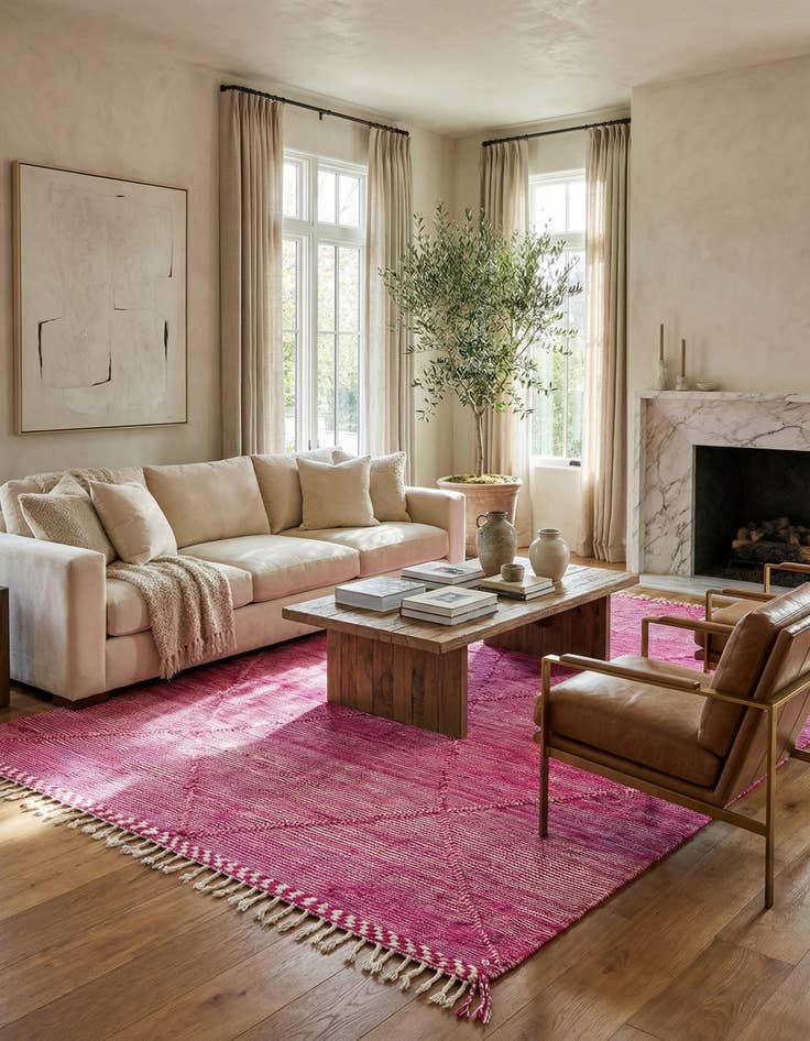 Detail image of 6' 9 x 11' 5  Hand Knotted Moroccan Wool Rug