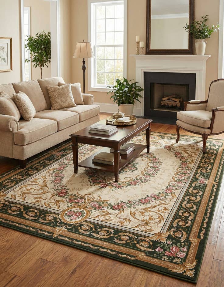 Detail image of 9' x 12' Easy-Clean Traditional Indoor / Outdoor Rug