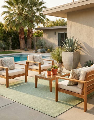 7' 10 x 7' 10 Easy-Clean Jill Zarin Palm Springs Indoor / Outdoor Square Rug