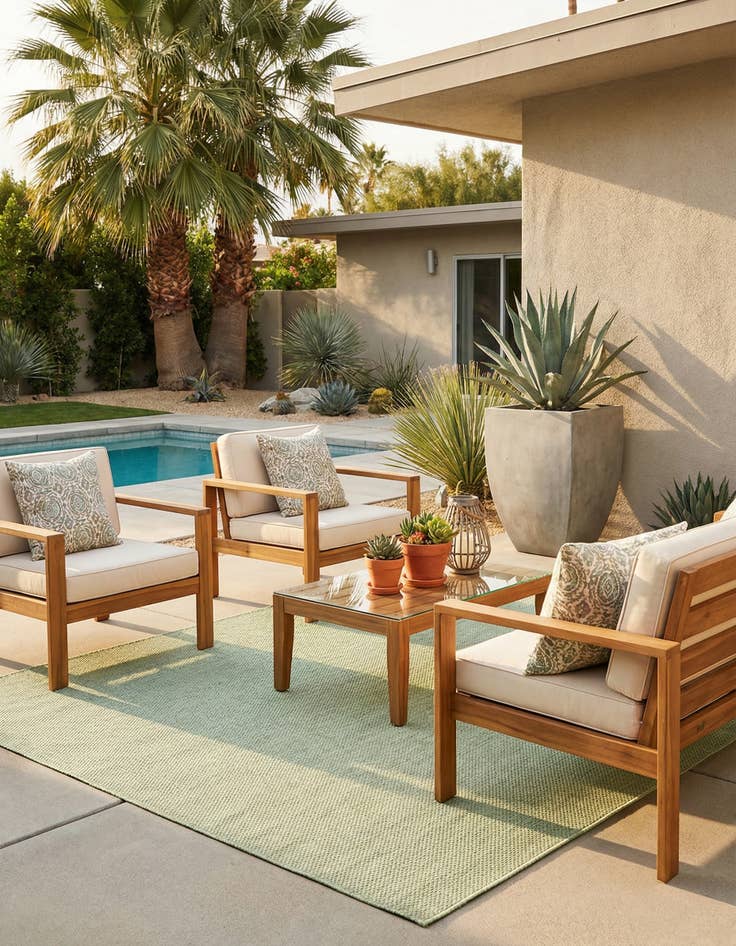 Detail image of 7' 10 x 7' 10  Washable Jill Zarin Palm Springs Indoor / Outdoor Square Rug