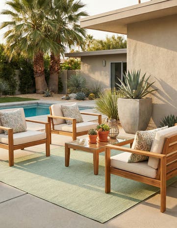 7' 10 x 7' 10 Easy-Clean Jill Zarin Palm Springs Indoor / Outdoor Square Rug