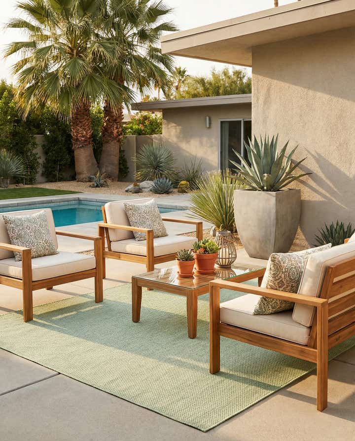 7' 10 x 7' 10 Easy-Clean Jill Zarin Palm Springs Indoor / Outdoor Square Rug