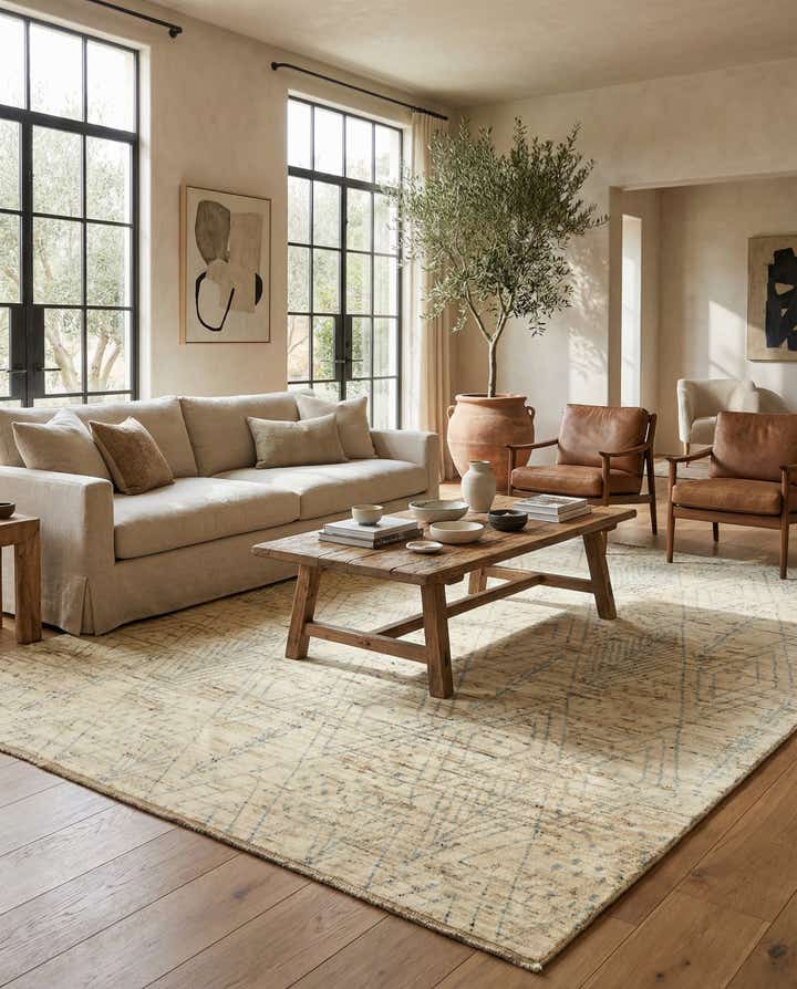 13' 7 x 16' Hand Knotted Moroccan Wool Rug