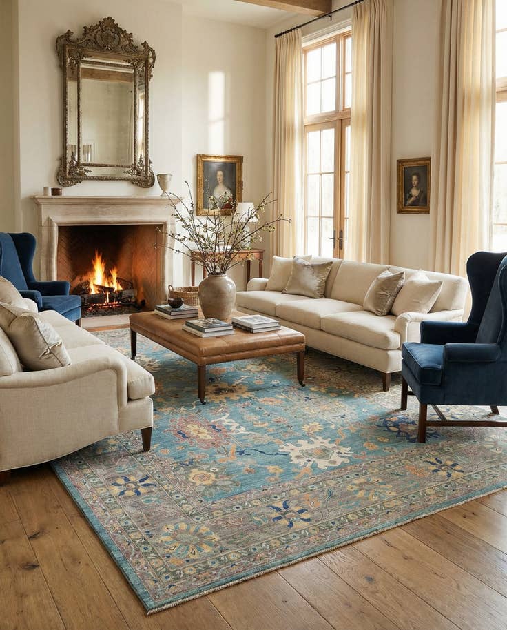 Detail image of 10' x 14' 1 Hand Knotted Oushak Rug