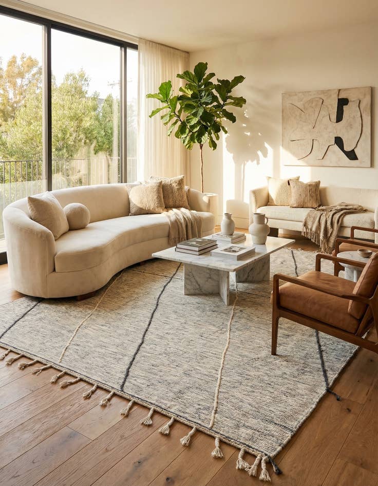 Detail image of 9' 7 x 13'  Hand Knotted Moroccan Wool Rug