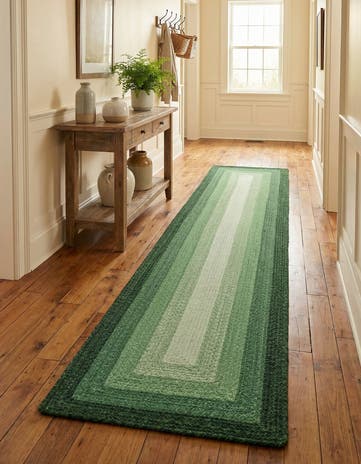 2' 7 x 12' Hand Braided Wool Runner Rug