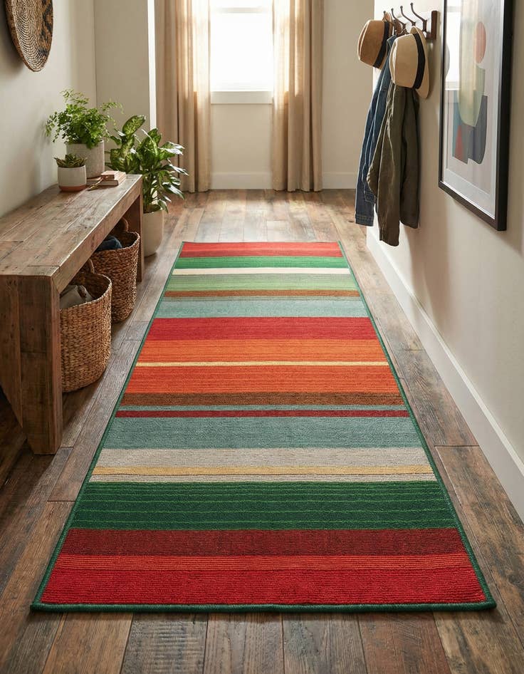 Detail image of 2' x 4'  Washable Modern Indoor / Outdoor Runner Rug