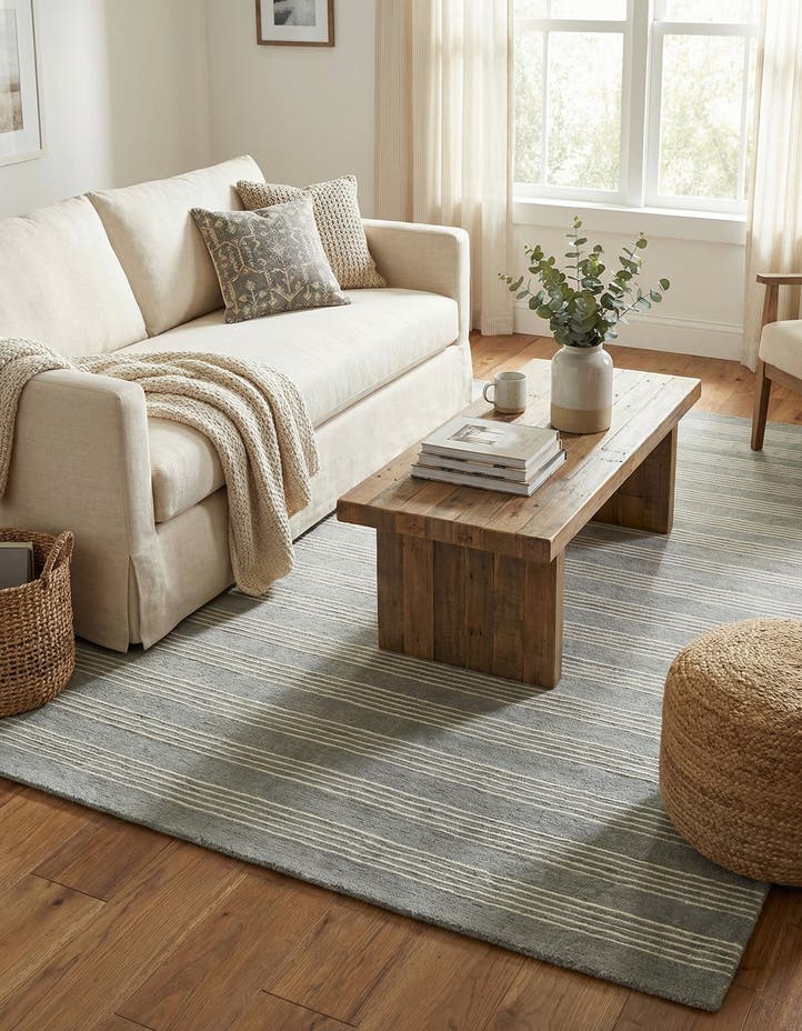 6' 1 x 9' Jill Zarin Striped Wool...