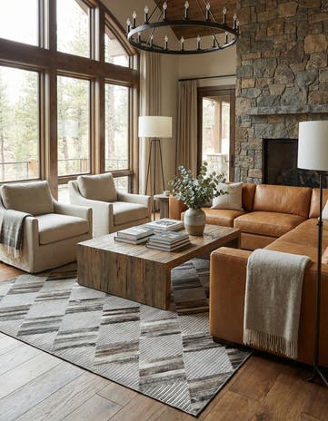 5' x 7' 10 Cowhide Leather Rug
