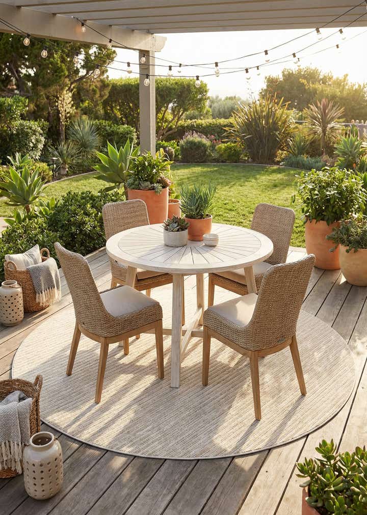 7' 10 x 7' 10 Easy-Clean Sabrina Soto Indoor / Outdoor Round Rug