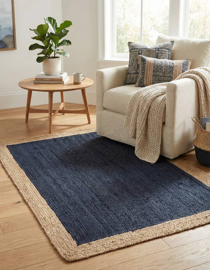 Detail image of  4' 1 x 6' 1  Hand Braided Jute Rug