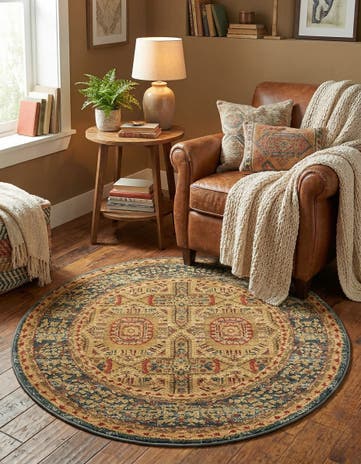 Blue Amina Round Rug