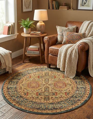 Blue Amina Round Rug