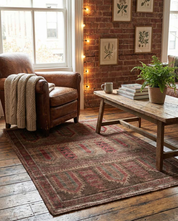 Detail image of 3' 2 x 4' 8 Hand Knotted Ultra Vintage Persian Wool Rug