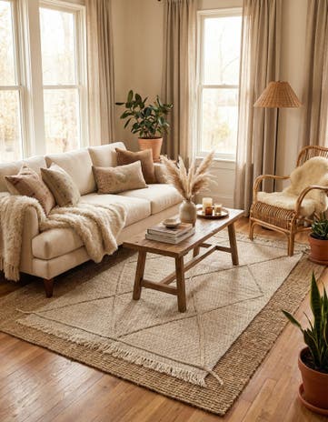 3' 8 x 6' 4 Hand Knotted Moroccan Wool Rug
